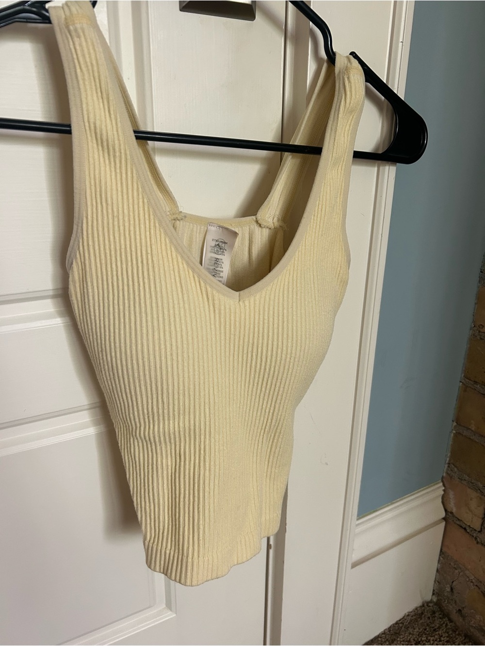 Altar'd State Ribbed V-Neck Tank Top - Yellow